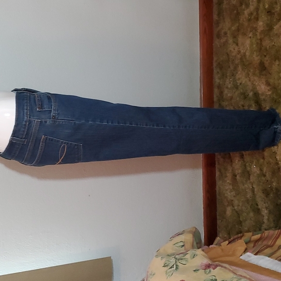 THE LIMITED Womens Long Indigo Blue 5-Pocket Mid-Rise Jeans-EUC-Sz 8L - Picture 8 of 17